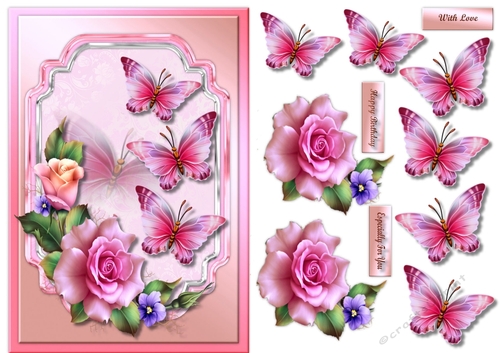 Beautiful Roses & Butterflies 