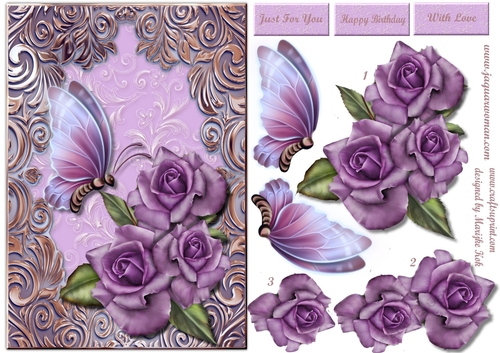 Perfect Purple Roses & Butterfly