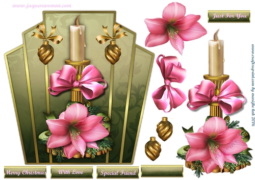 Art Deco Topper Beautiful Christmas Candle