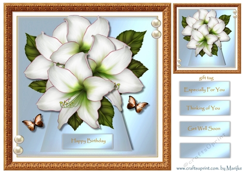 Card Topper Gorgeous Amaryllis