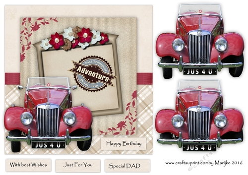 Male Card Vintage Car