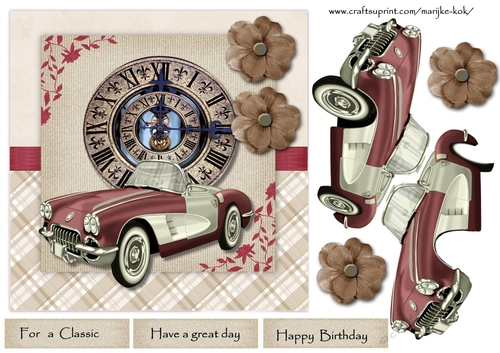 Male Card Classic Car
