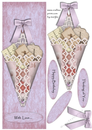 Large DL Card Vintage Handkerchief 3