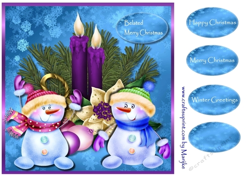Belated Christmas Cute Card Topper