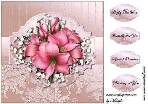 Card Topper  Amaryllis