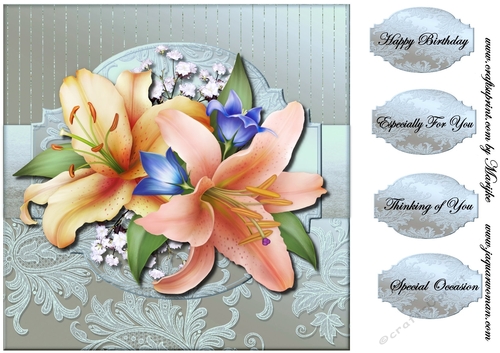 Card Topper  Lilies