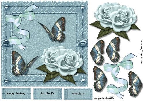 Vintage roses and Butterflies