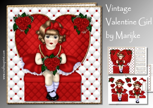 Vintage valentine Girl Mini Kit
