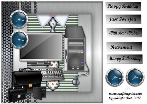Male Card Topper Office