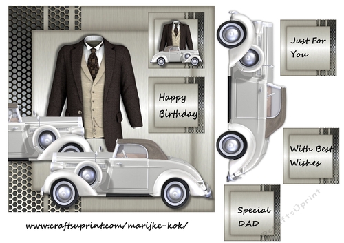 Male card Vintage Car