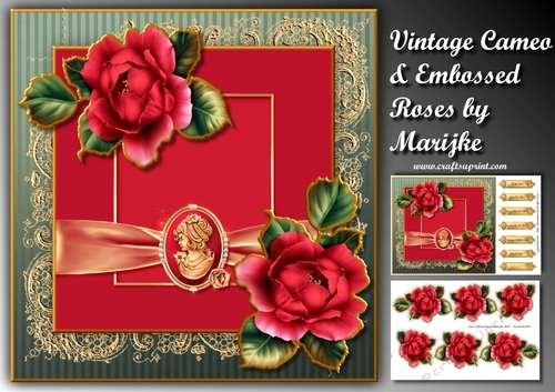 Vintage Cameo & Embossed Roses Mini Kit