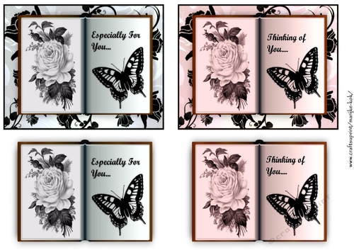 Vintage Books Roses & Butterflies