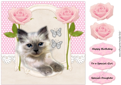  Cute  Kitten In Vintage Frame 2