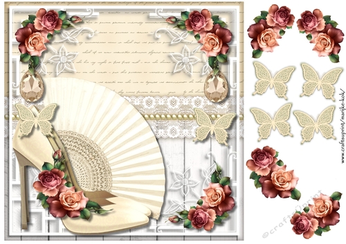 Elegant Shoes & Roses Quick Card