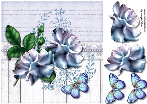  Bleu Porcelain  Roses