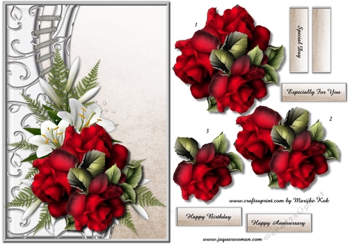 Beautiful  Shaped Border & Red Roses