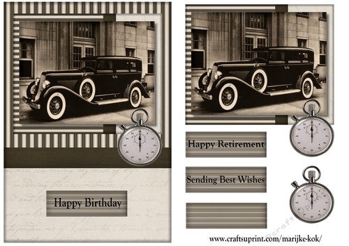 Male card Vintage Car
