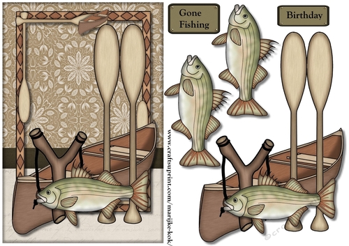 Male card Gone Fishing