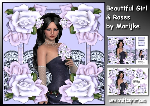 Beautiful Girl & Roses Mini Kit