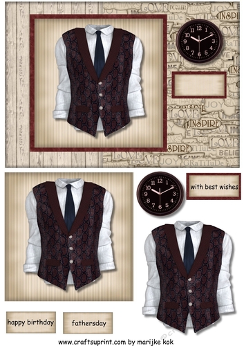Male  Card Vest & Tie