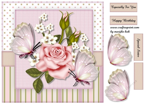 Vintage Roses & Butterflies