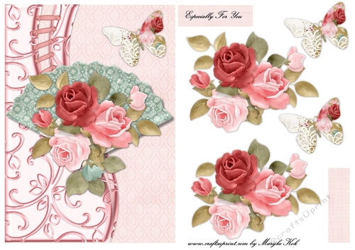 Pretty Fan & Roses