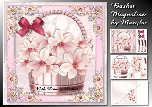 Basket Pink Magnolias Mini Kit