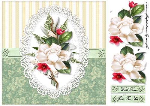 Lace Oval & Roses 