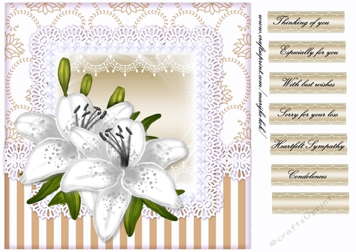 White Lilies card Topper