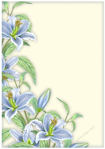 A4 Background paper Lilies Vintage 3