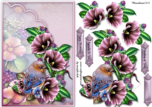 Precious Bird & Flowers