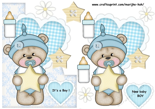Shaped card new babyBoy