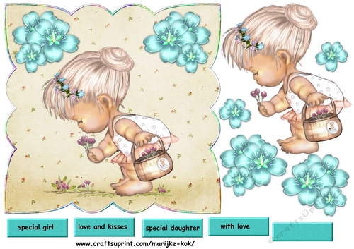 Scallop Topper Cute Flower Girl love and kisses