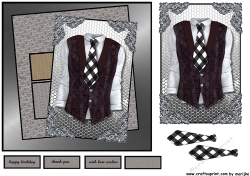 Male Card  Vest & Tie