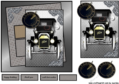 Male card Vintage Car