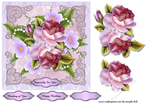 Lily Of the valley & Pink English  Roses