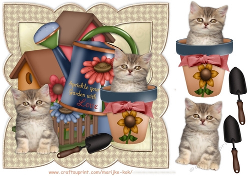 Scallop Topper Garden Cute Kittens