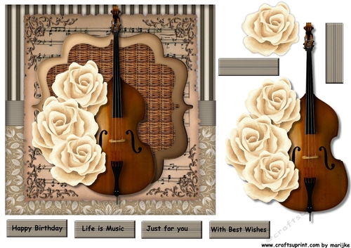 Male Card Music & Roses