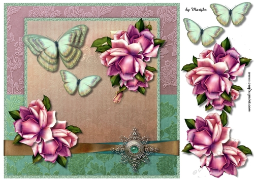 Roses & Butterflies Quick card