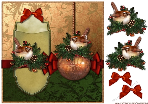 Precious Christmas Bird   Quick Card 