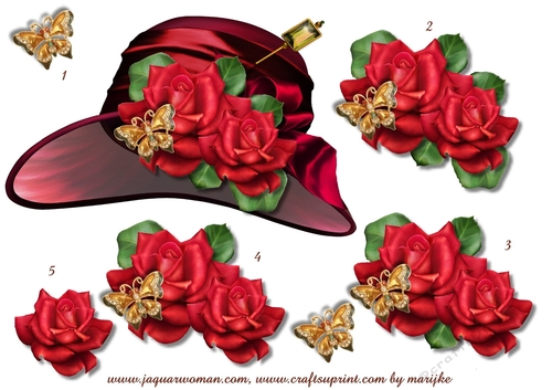 Classic Hat & Red Roses Step By Step