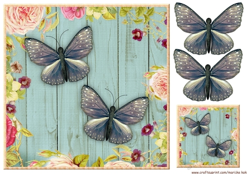Vintage Butterflies Quick card 2