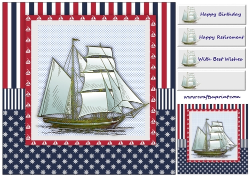 Male Card Topper Nautic