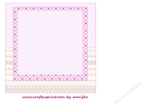 New baby Girl card Topper INSERT