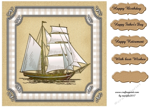 Male Card Classic Sailship