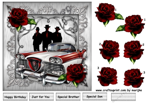 Male Card Vintage Car