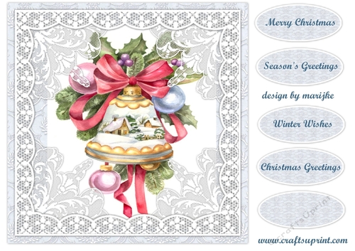 Vintage Bell in lace Frame