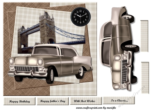 Male Card  1950s car