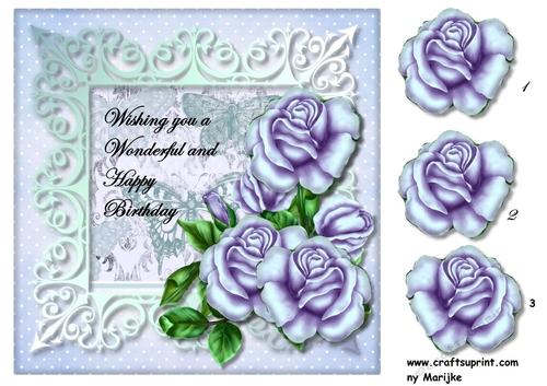 Vintage Roses In Blue