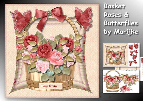 Basket Roses & Butterflies Mini Kit
